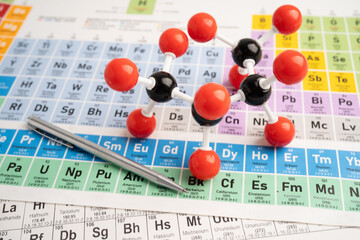 Molecules chemical on a periodic table. © amazing studio