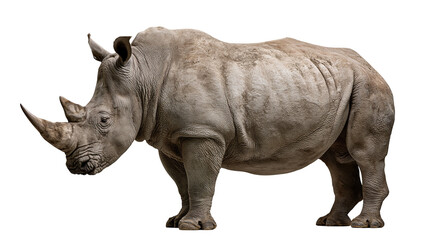 Large adult white rhinoceros standing in profile view © Cressida