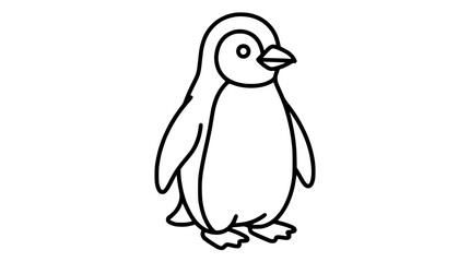 Obraz premium Penguin line art illustration standing