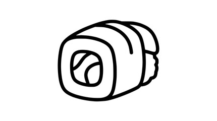 Sushi maki roll line art vector icon © man