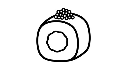Sushi roll maki icon with caviar on top © nur