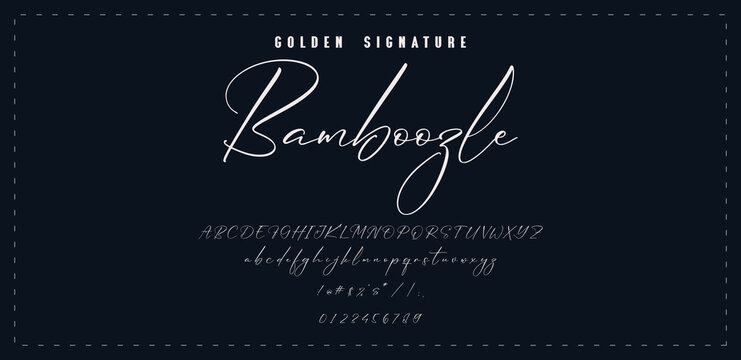 Hand drawn vector alphabet. Modern monoline signature script font. Elegant Signature Font. Best Alphabet Beautiful Calligraphy Signature Font