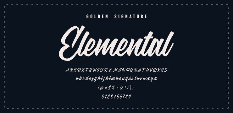 Signature Font Calligraphy Logotype Script Brush Font Type Font lettering handwritten. Minimal modern urban fonts for logo, brand etc. Typography typeface uppercase lowercase and number.