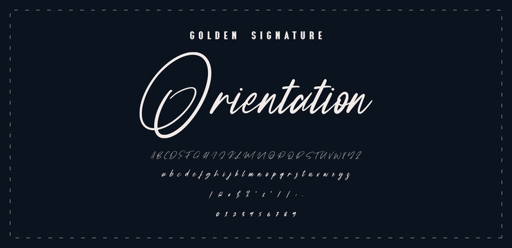 Signature Font Calligraphy Logotype Script Brush Font Type Font lettering handwritten. Minimal modern urban fonts for logo, brand etc. Typography typeface uppercase lowercase and number.