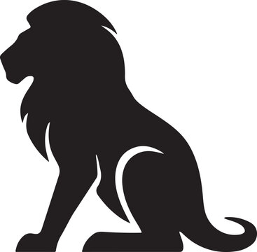 sitting lion kangaroo silhouette vector icon illustration with white background