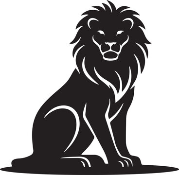 sitting lion kangaroo silhouette vector icon illustration with white background