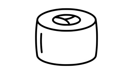Sushi maki roll minimalist line vector illustration © gom