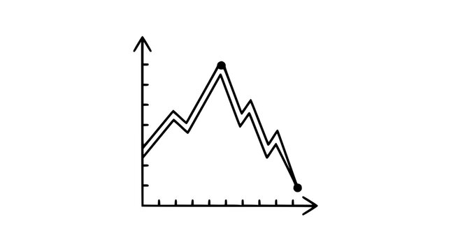 Line graph showing volatile market trends with sharp decline