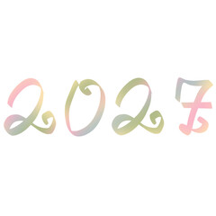 2027 number lettering typography cute colorful © lookartchu