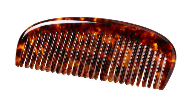 Tortoiseshell pattern plastic hair comb with fine teeth