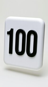 The number 100 is displayed in a minimal style, marking the 100th day of the year as part of a progress tracker concept for motivation.