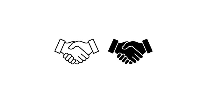 Two hands in a handshake gesture representing agreement and partnership vector.