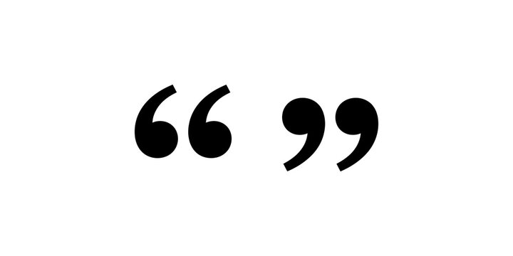 Black quotation marks icons for testimonial and citation design elements.
