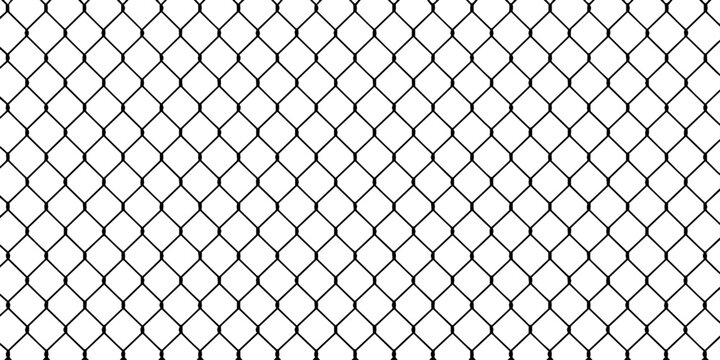 Chain Link Fence Wire Mesh Pattern, Steel Metal Grid Texture, Security Barrier, Protective Chainlink Wall Design for Background, Wallpaper, Prison and Safety Concept