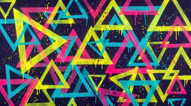 Colorful geometric abstract triangles pattern