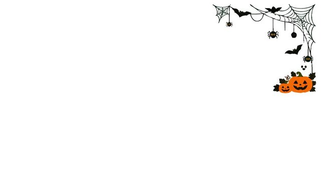 Festive animated Halloween fest border decorated with pumpkins, jack-o'-lanterns, bats, ghosts, and spooky seasonal elements. Ideal for Halloween greetings, party videos, invitations, posters