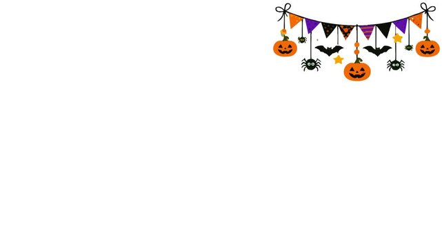 Spooky animated Halloween fest border featuring pumpkins, jack-o'-lanterns, bats, ghosts, autumn elements, and festive decorations. Suitable for Halloween videos, invitations, party promotions