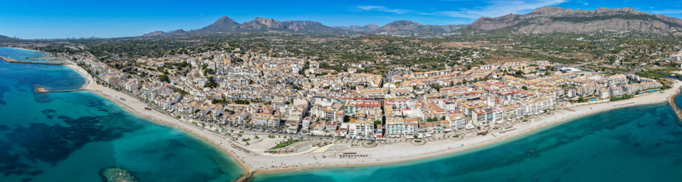 An aerial view of Altea, a coastal town in the province of Alicante, Spain