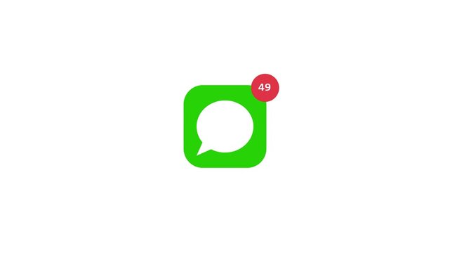 Mobile chat app icon displays rising notifications for missed messages on white background.