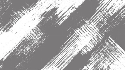 Fototapeta premium Abstract white brush stroke texture on grey background with diagonal crisscross paint grunge lines for modern art