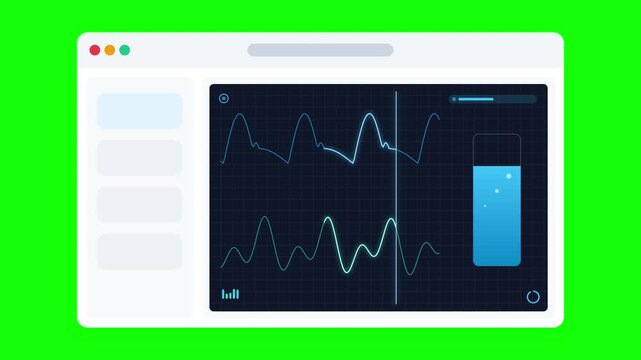 Oscillating waveform data interface in multiple browser windows