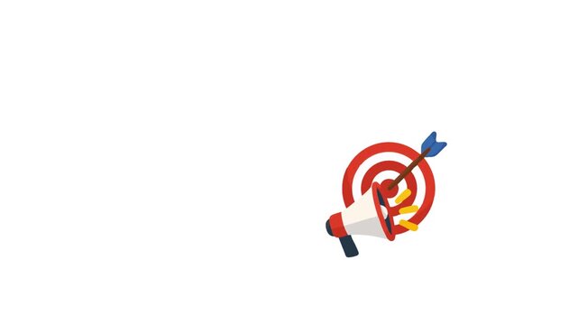 Playful animated motion graphic featuring archery targets and bullseye symbols combined with arrows, trophies, charts, coins, and achievement elements. Ideal for sports videos, competition content