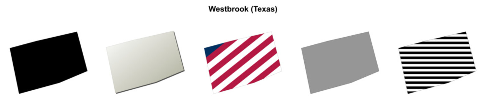 Westbrook (Texas) blank outline map set