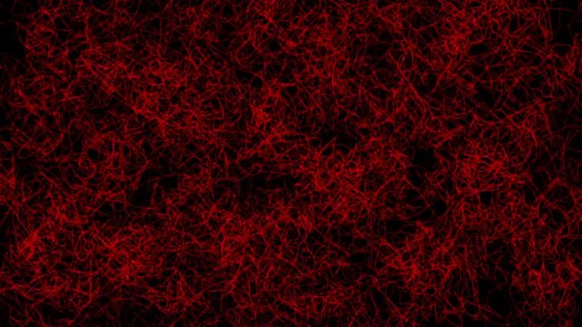 Abstract dark background digital texture with tangled red lines suitable for design projects needing a chaotic and glowing crimson theme.