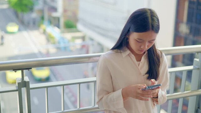 anxious worried teen girl with her smartphone as a conceptual footage for cyberbullying social media trauma, teenager mental health crisis, depression and panic attack