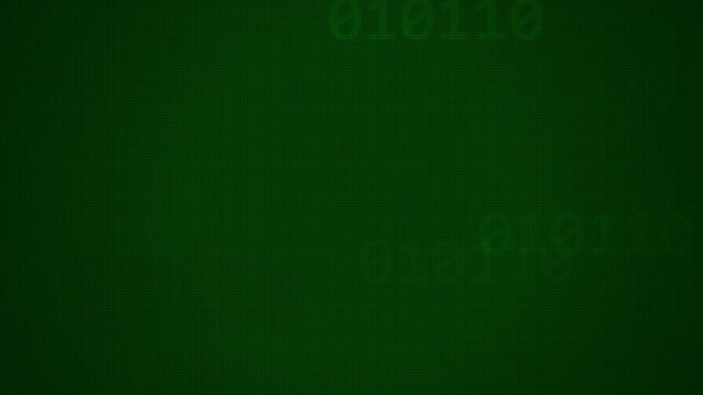Faint green binary code patterns on screen, great for technology concepts, coding tutorials, digital backgrounds, and cybersecurity designs.