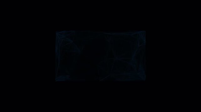 Dark Abstract Geometric Network Animation with Subtle Blue Lines and Depth