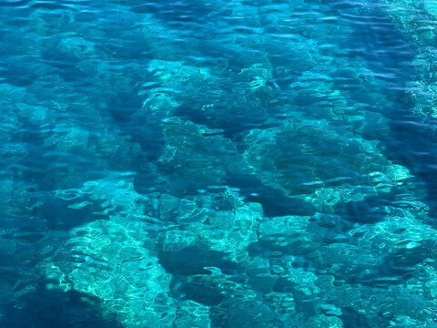 Blue azure ocean clear water background