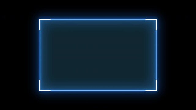 Futuristic neon HUD callout frame for digital interface. Sci fi HUD lower third with copy space. 4k video