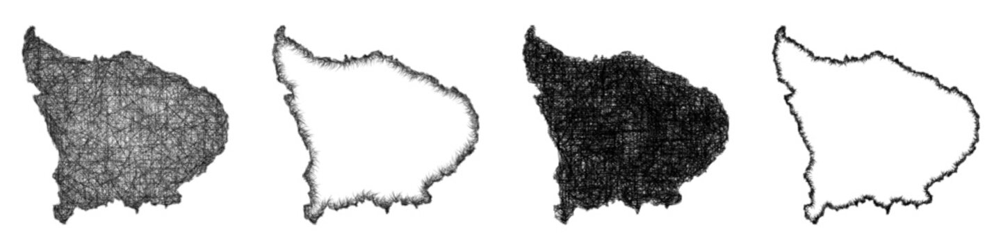 Sketch Apurimac (Peru) outline map design set