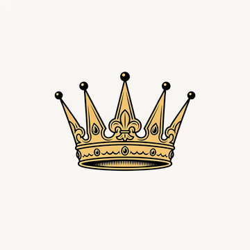 Classic cartoon crown with fleur-de-lis design
