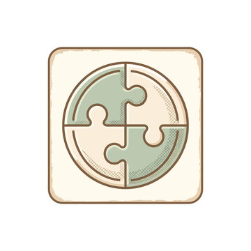 Elegant interlocking puzzle circle within a bordered square, concept for corporate compliance, governance frameworks, and regulatory standards implementation