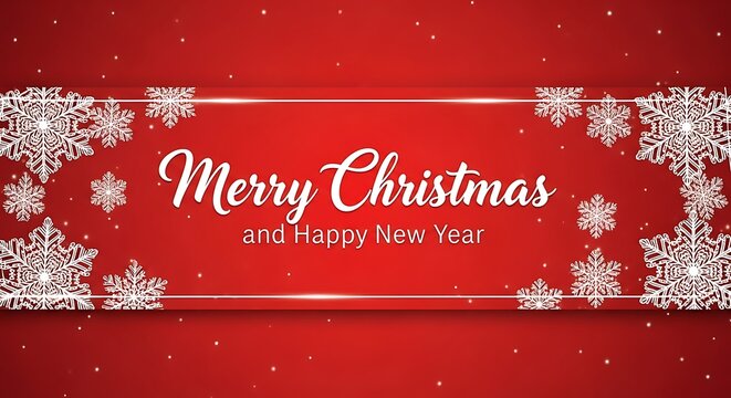 Merry christmas and happy new year pixel art banner