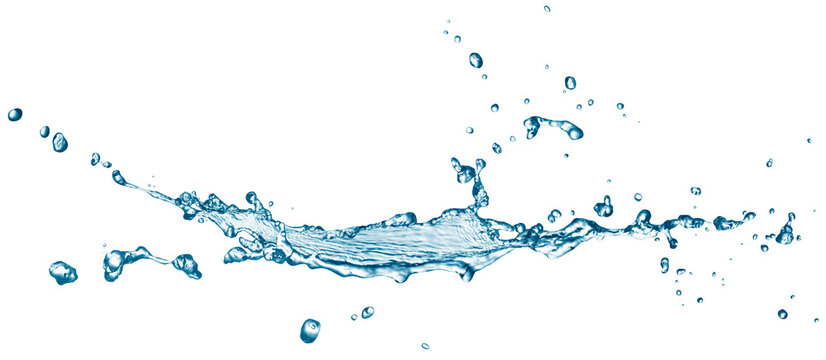Flowing water splash isolated