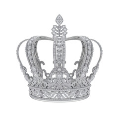 3D luxury silver diamond crown tiara isolated on black background © Ahmad