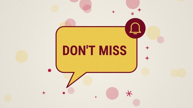 Don T Miss animation, animated speech bubble, pop up animation, christmas greeting, xmas sale, holiday season, winter holiday, festive promotion, christmas card, motion graphics, 4k video
