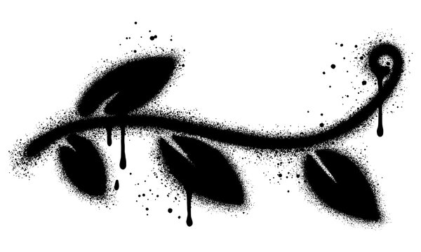 Leaf background with black spray paint for banner and foster and design element. Vector illustration.