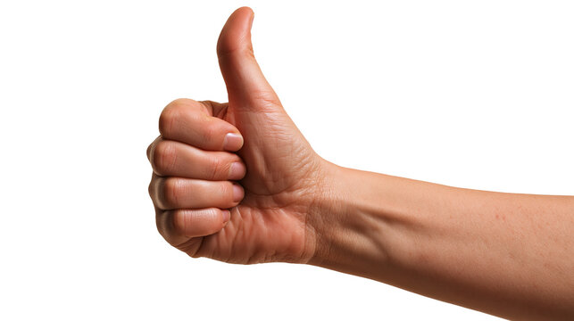 Human hand showing thumbs up gesture