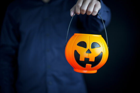 Halloween Jack O Lantern Pumpkin with Scary Face for Autumn October Holiday Celebration, Spooky Night Decoration and Festive Fall Horror Concept