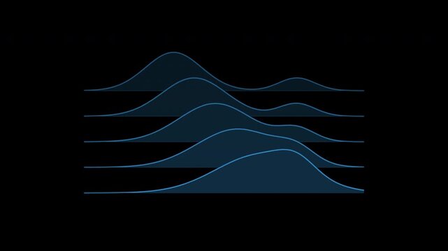 Ridgeline distributions comparing customer segments in blue