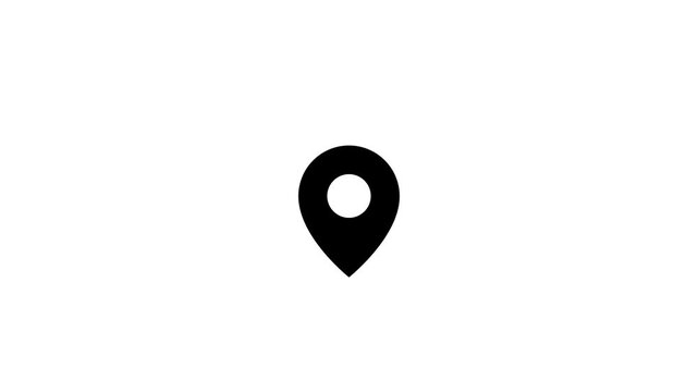 Minimalist black map pin location marker icon vector illustration for G P S navigation place tracking store locator interface design element isolated on clean white background stock asset.