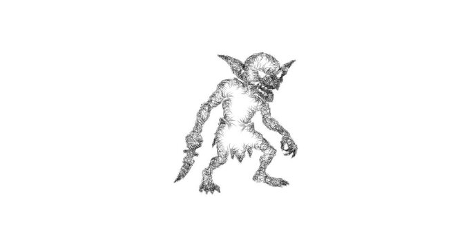 Sketch goblin icon animation - smooth progressive reveal