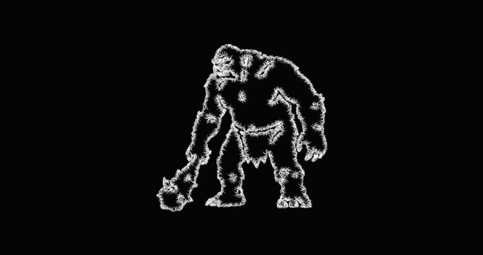 Sketch troll icon animation - smooth progressive reveal