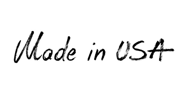 Made in USA Handwritten Brush Lettering Text. 