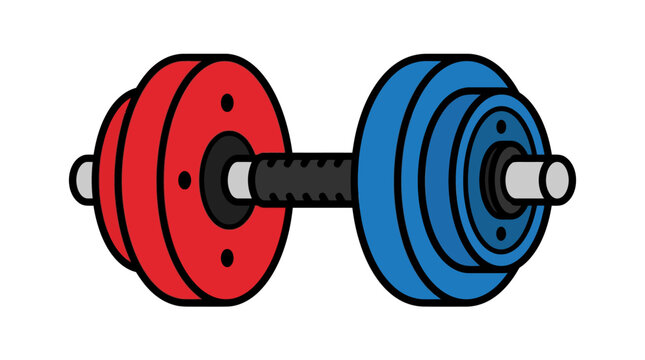 Colorful Dumbbell Vector Illustration for Fitness and Workout Icon