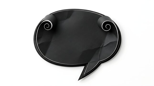 Black speech bubble with shiny on white background